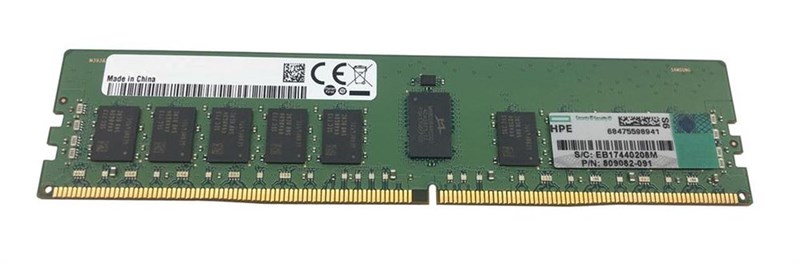 809082-091 Оперативная память HP 16GB PC4-19200 DDR4-2400MHz ECC Registered CL17 288-Pin DIMM 1.2V Single Rank Memory Module 809082-091 - фото 18148