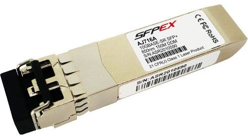 AJ716A Transceiver SFP+ HP [Finisar] FTLF8528P2BNV-H2 8,5Gbps MMF Short Wave 850nm 500m Pluggable miniGBIC FC8x AJ716A - фото 19421