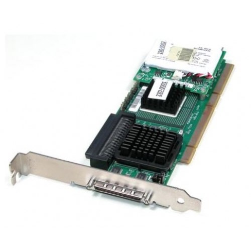 J4588 Контроллер RAID SCSI Dell PERC4/SC PCBX520-A2 LSI531020/Intel GC80302 64Mb Int-1x68Pin Ext-1xVHDCI RAID50 UW320SCSI LP PCI/PCI-X For PE420,430,750,800, 850,830,14XX,18XX,28XX,68XX J4588 - фото 23572