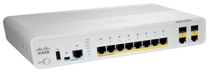 WS-C2960C-8PC-L Коммутатор Cisco Catalyst 2960C Switch 8 FE PoE, 2 x Dual Uplink, Lan Base WS-C2960C-8PC-L - фото 26273