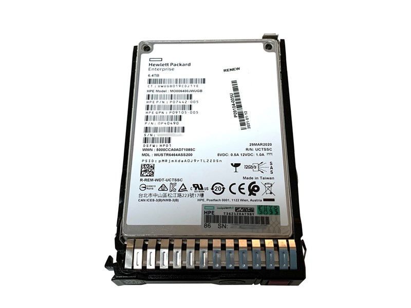 P09096-B21 HPE 6.4TB SAS MU 12G SFF SC DS Solid State Drive P09096-B21 - фото 26885