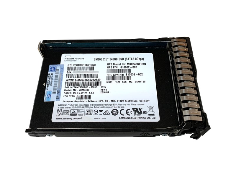 816975-B21 HPE 240GB SATA 6G MU-3 SFF SC Solid State Drive 816975-B21 - фото 26988