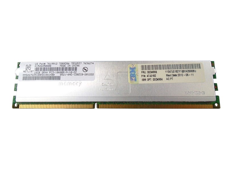 00D4963 IBM 16GB DDR3-1333Mhz 2RX4 PC3L-10600R Memory 00D4963 - фото 27291