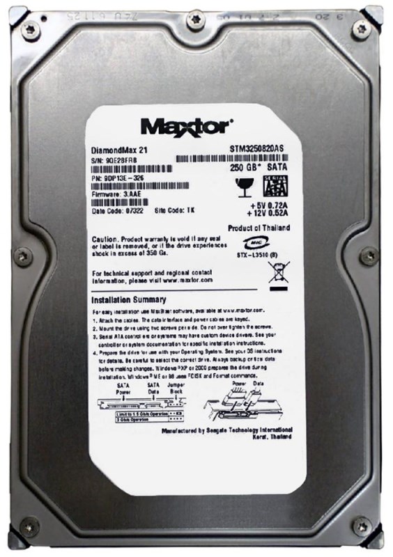 Жесткий диск Maxtor STM3250820AS 250Gb 7200 SATAII 3.5" HDD STM3250820AS - фото 27836