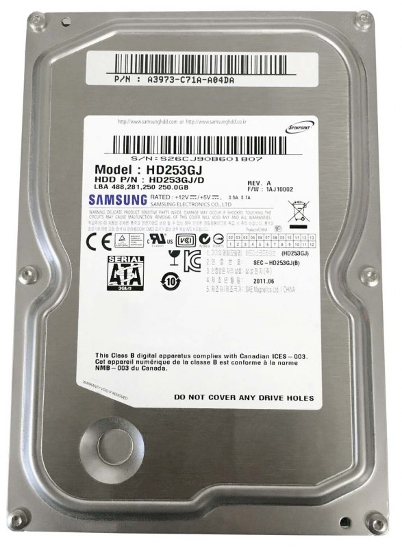 Жесткий диск Samsung HD253GJ 250Gb 7200 SATAII 3.5" HDD HD253GJ - фото 27842