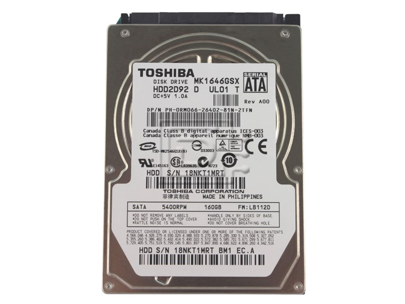 Жесткий диск Toshiba MK1655GSX 160Gb 5400 SATAII 2,5" HDD MK1655GSX - фото 27981