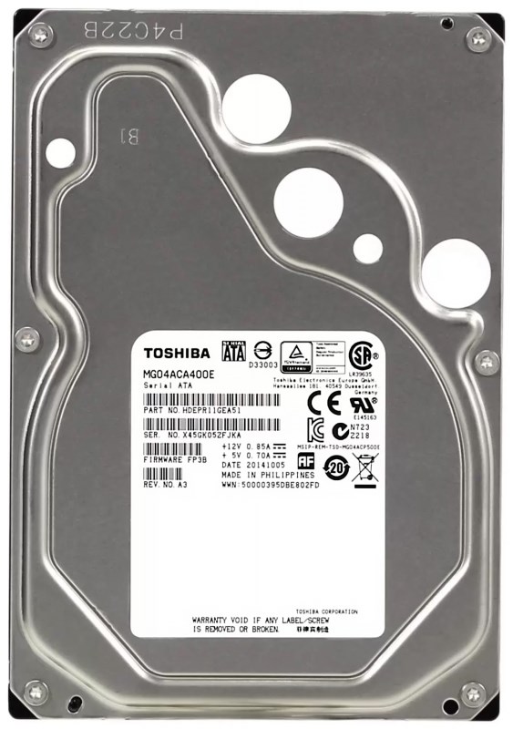 Жесткий диск Toshiba HDEPR11GEA51 4Tb 7200 SATAIII 3,5" HDD HDEPR11GEA51 - фото 27997