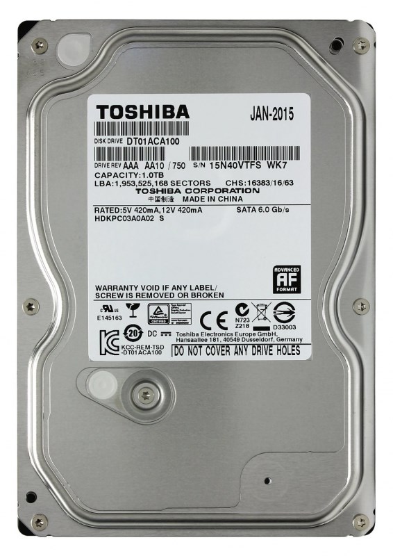 Жесткий диск Toshiba DT01ACA100 1Tb SATAIII 3,5" HDD DT01ACA100 - фото 28050
