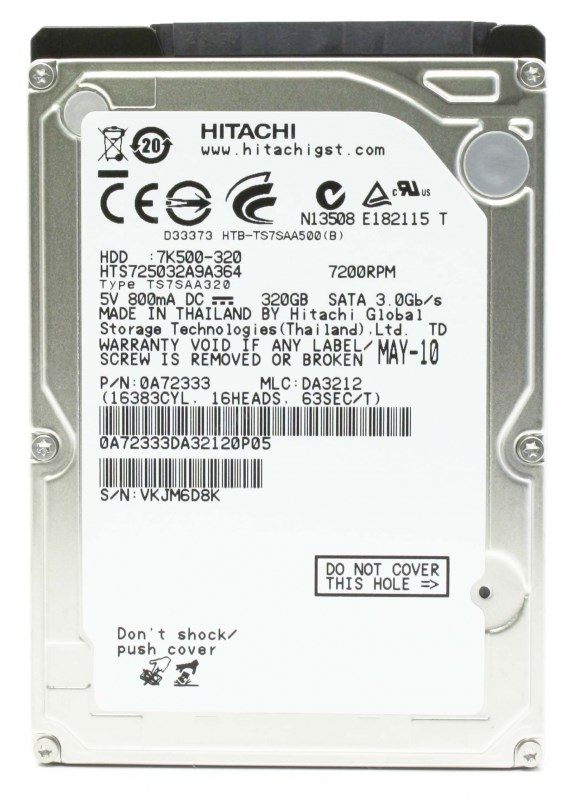 Жесткий диск Hitachi HTS725032A9A364 320Gb 7200 SATAII 2,5" HDD HTS725032A9A364 - фото 28066