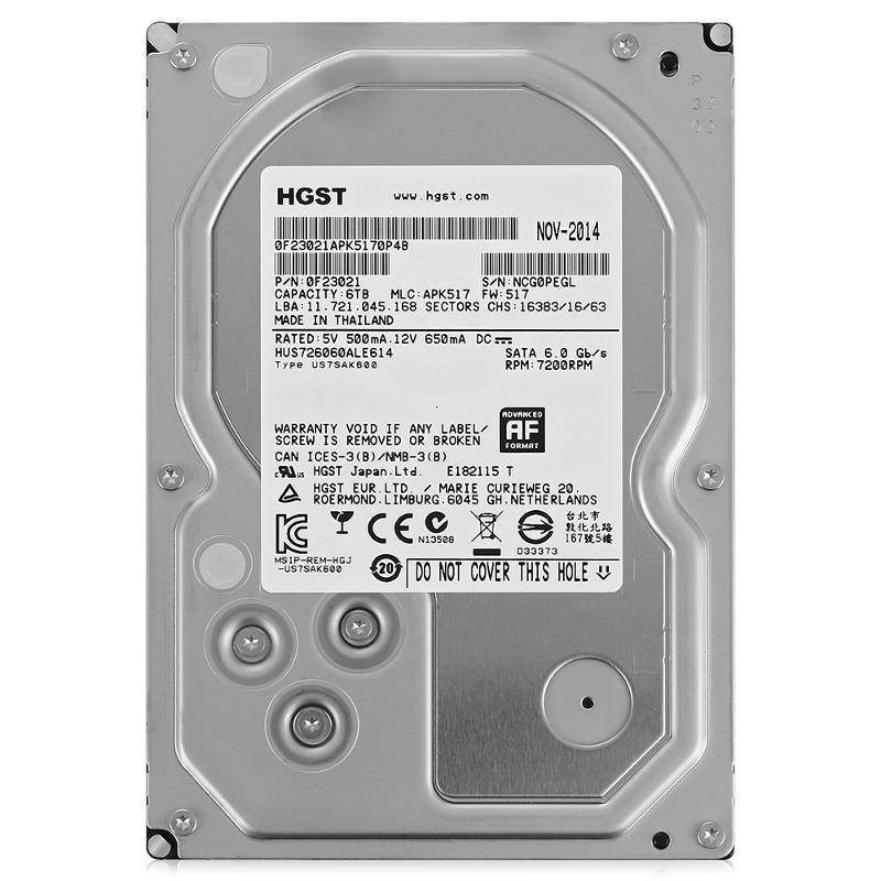 Жесткий диск Hitachi HUS726060ALE614 6Tb 7200 SATAIII 3.5" HDD HUS726060ALE614 - фото 28078