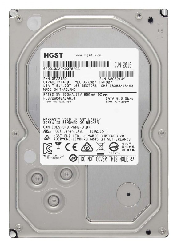 Жесткий диск Hitachi 0F23102 4Tb 7200 SATAIII 3.5" HDD 0F23102 - фото 28093