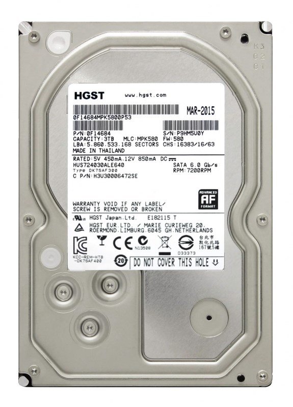 Жесткий диск Hitachi HUS724030ALE640 3Tb 7200 SATAIII 3.5" HDD HUS724030ALE640 - фото 28102