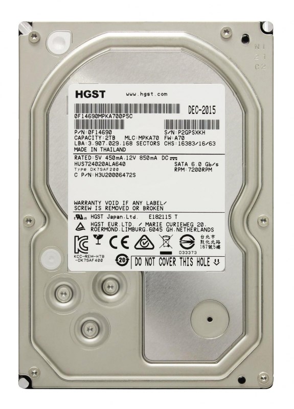 Жесткий диск Hitachi HUS724020ALA640 2Tb 7200 SATAIII 3.5" HDD HUS724020ALA640 - фото 28114