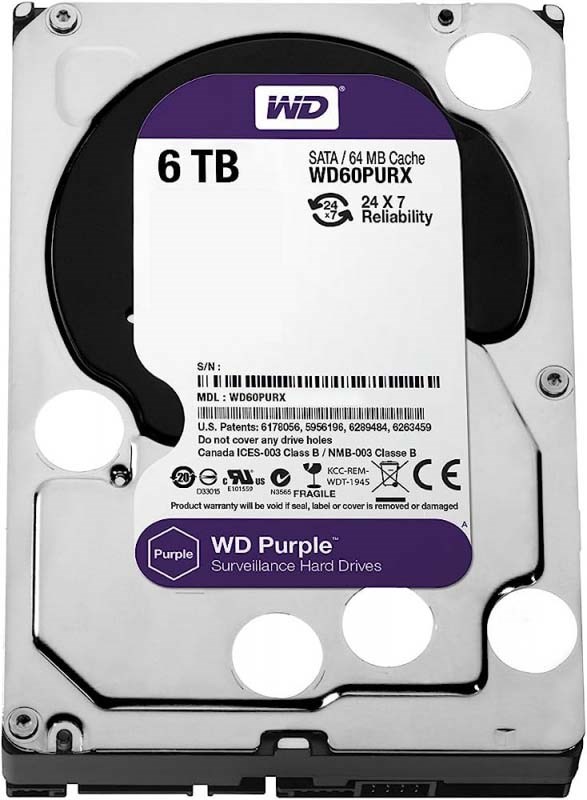 Жесткий диск Western Digital WD60PURX 6Tb IntelliPower SATAIII 3.5" HDD WD60PURX - фото 28182