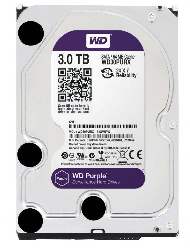 Жесткий диск Western Digital WD30PURX 3Tb IntelliPower SATAIII 3.5" HDD WD30PURX - фото 28200