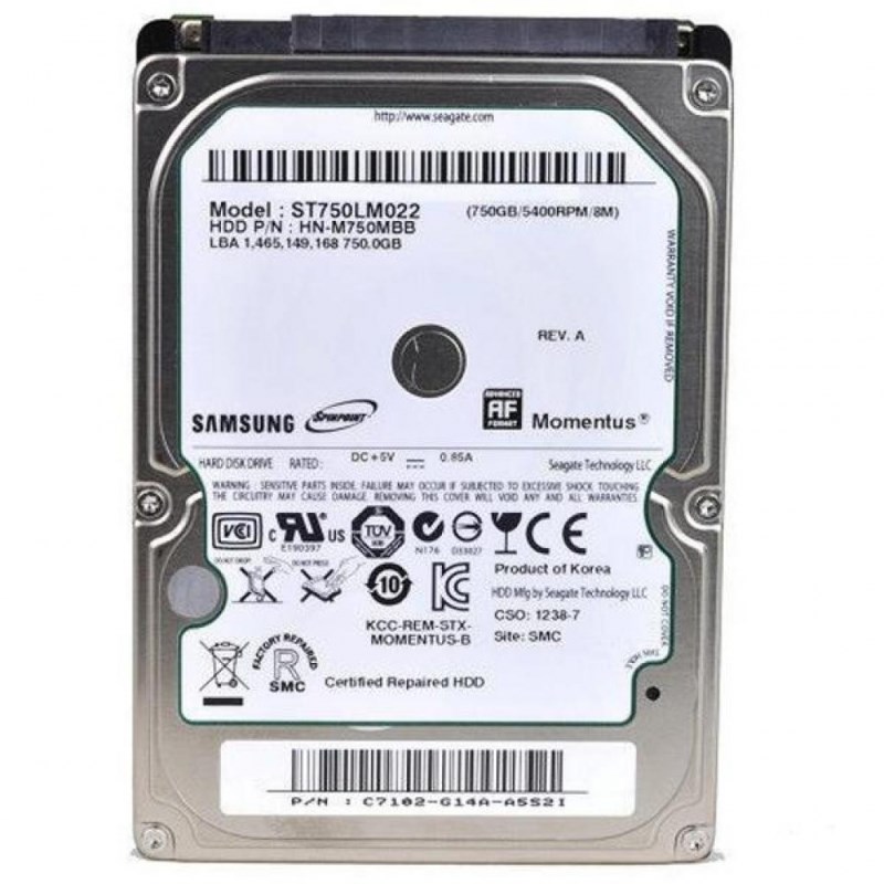 Жесткий диск Seagate ST750LM022 750Gb 5400 SATAII 2,5" HDD ST750LM022 - фото 28384