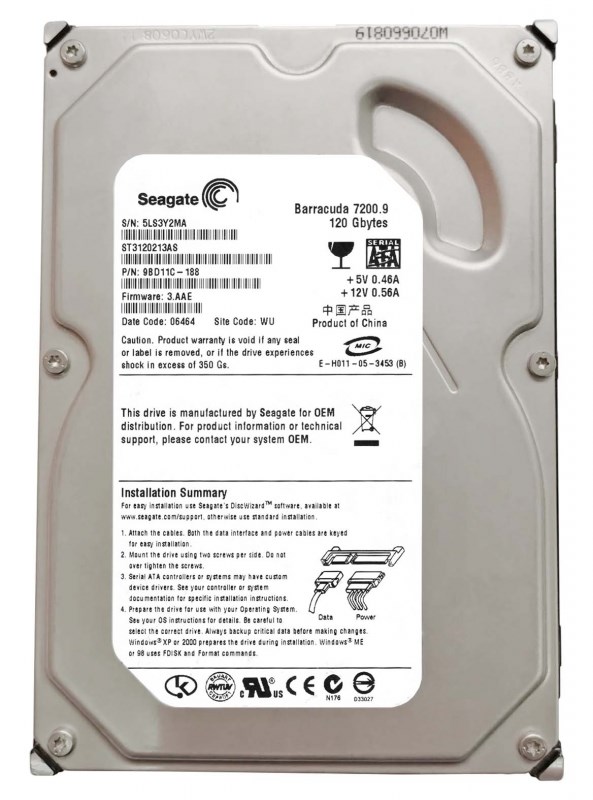 Жесткий диск Seagate ST3120213AS 120Gb 7200 SATAII 3.5" HDD ST3120213AS - фото 28574