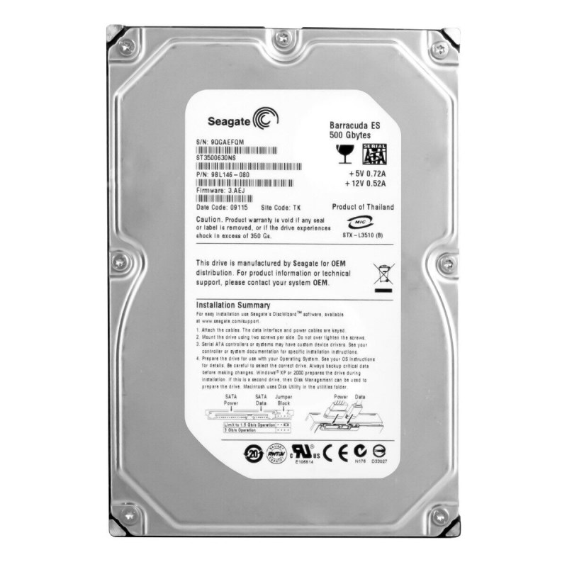 Жесткий диск Seagate 9BL146 500Gb SATAII 3,5" HDD 9BL146 - фото 28636