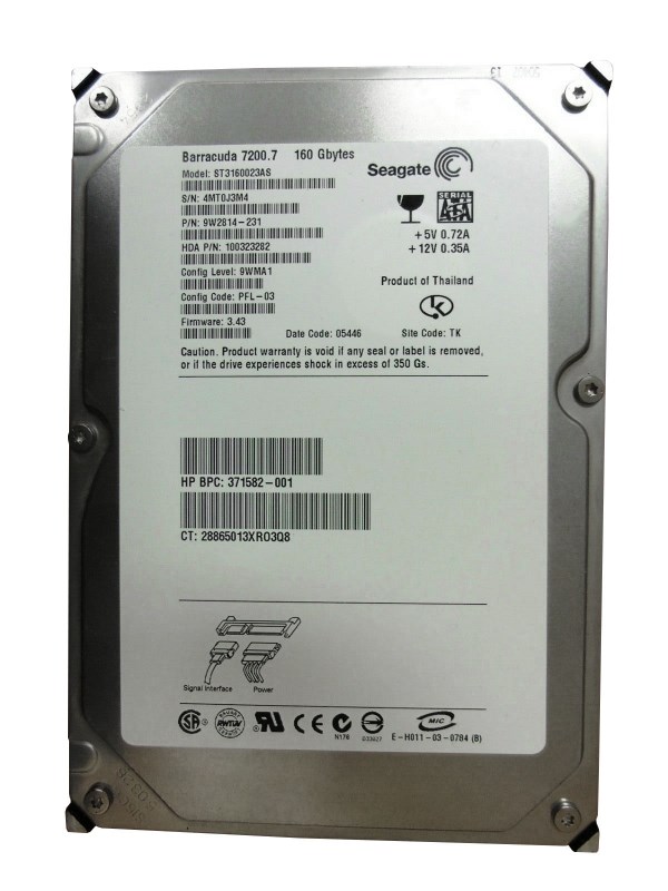 Жесткий диск Seagate ST3160023AS 160Gb SATA 3,5" HDD ST3160023AS - фото 28658