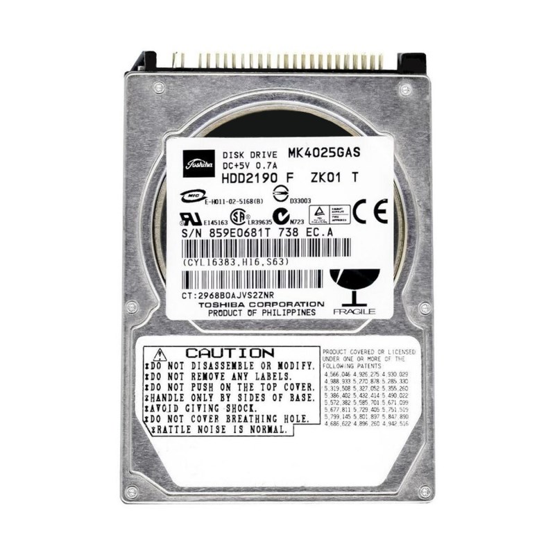 Жесткий диск Toshiba MK4025GAS 40Gb 4200 IDE 2,5" HDD MK4025GAS - фото 28750