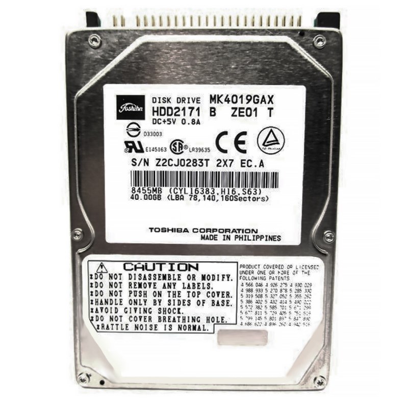 Жесткий диск Toshiba MK4019GAX 40Gb 5400 IDE 2,5" HDD MK4019GAX - фото 28753