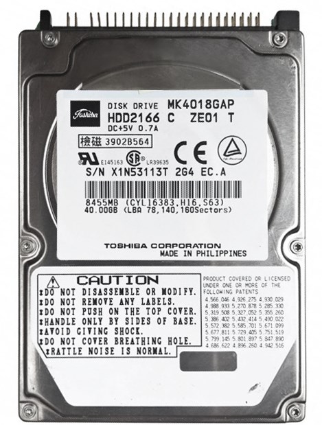 Жесткий диск Toshiba HDD2166 40Gb 4200 IDE 2,5" HDD HDD2166 - фото 28756