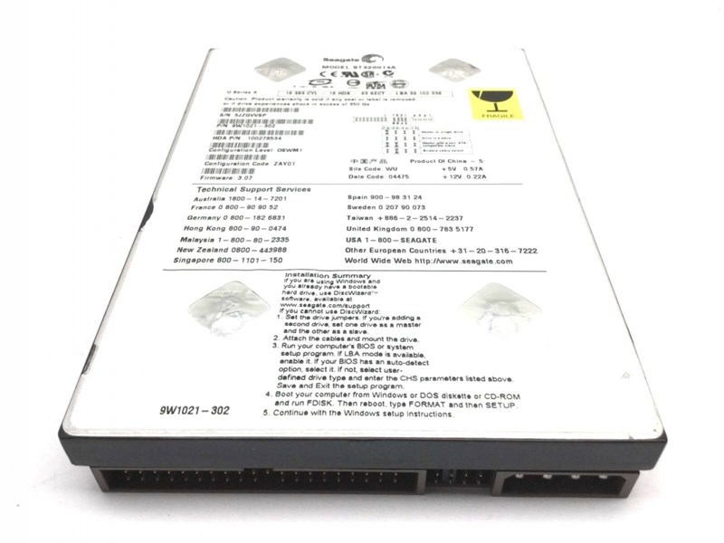 Жесткий диск Seagate 9W1021-301 20Gb 5400 IDE 3.5" HDD 9W1021-301 - фото 28840