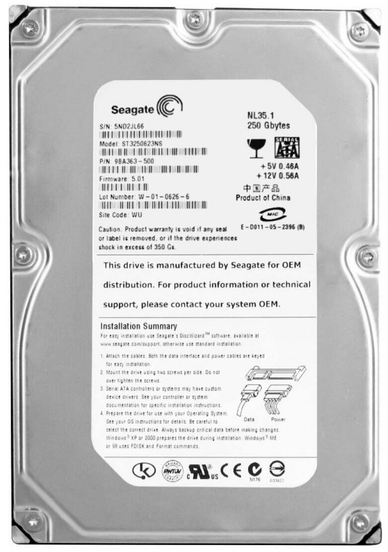 Жесткий диск Seagate ST3250623NS 250Gb SATA 3,5" HDD ST3250623NS - фото 28932