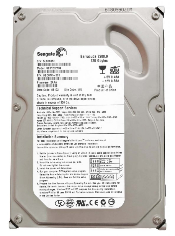 Жесткий диск Seagate ST3120213A 120Gb 7200 IDE 3.5" HDD ST3120213A - фото 28973