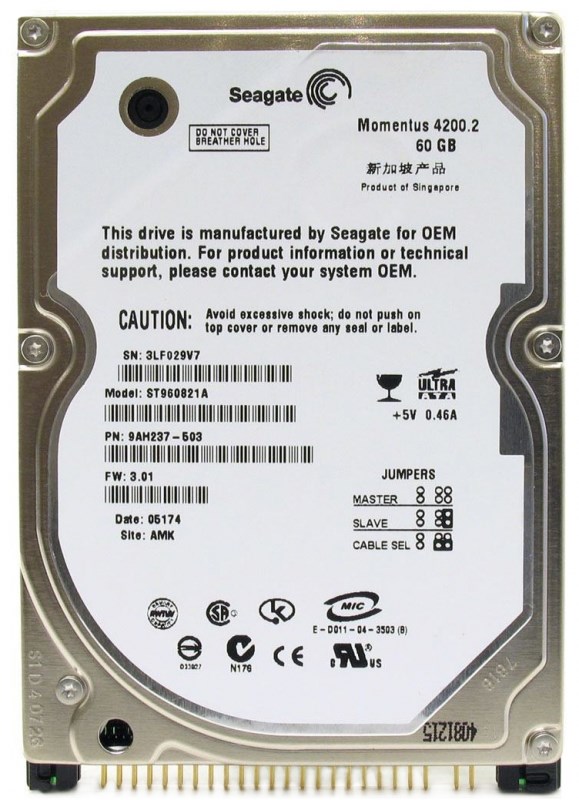 Жесткий диск Seagate ST960821A 60Gb 4200 IDE 2,5" HDD ST960821A - фото 29031