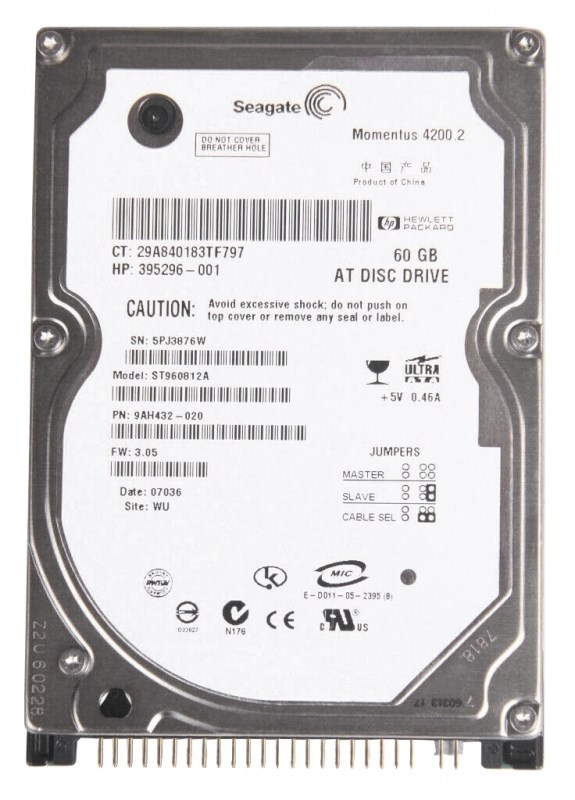 Жесткий диск Seagate ST960812A 60Gb 4200 IDE 2,5" HDD ST960812A - фото 29034