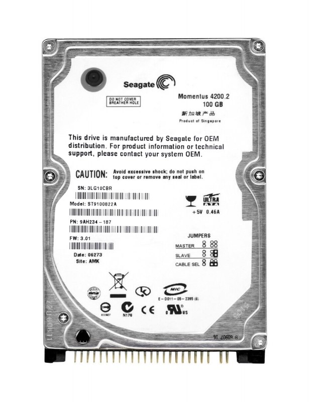 Жесткий диск Seagate ST9100822A 100Gb 4200 IDE 2,5" HDD ST9100822A - фото 29037