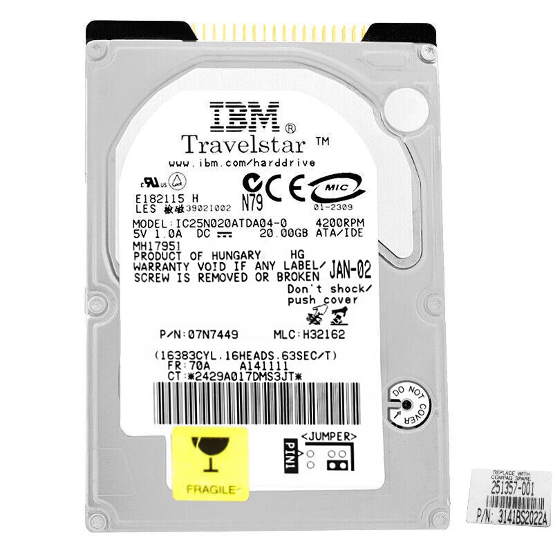 Жесткий диск IBM 251357-001 20Gb 4200 IDE 2,5" HDD 251357-001 - фото 29070