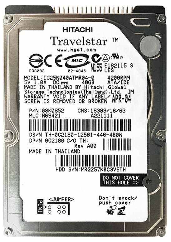 Жесткий диск Dell C2180 40Gb 4200 IDE 2,5" HDD C2180 - фото 29321