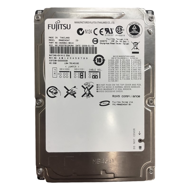 Жесткий диск Fujitsu MHW2040AT 40Gb 5400 IDE 2,5" HDD MHW2040AT - фото 29695