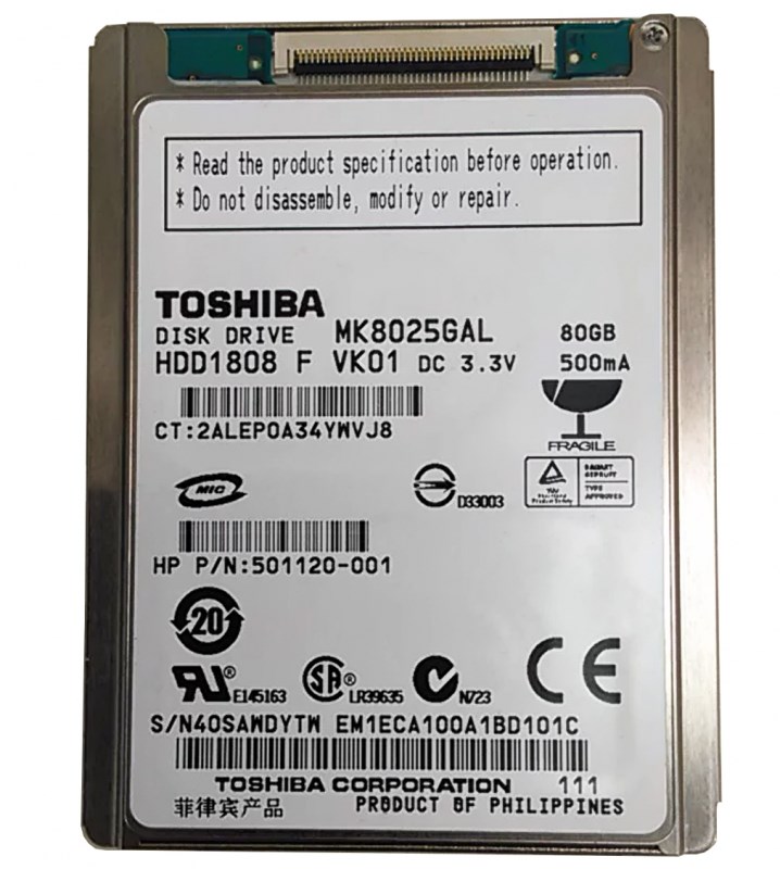 Жесткий диск Toshiba MK8025GAL 80Gb 4200 ide 1,8" HDD MK8025GAL - фото 29731