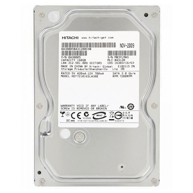 Жесткий диск Hitachi 0A38005 160Gb SATAII 3,5" HDD 0A38005 - фото 29736