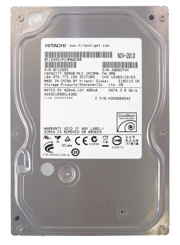 Жесткий диск Hitachi HDS5C1050CLA382 500Gb SATAII 3,5" HDD HDS5C1050CLA382 - фото 29742