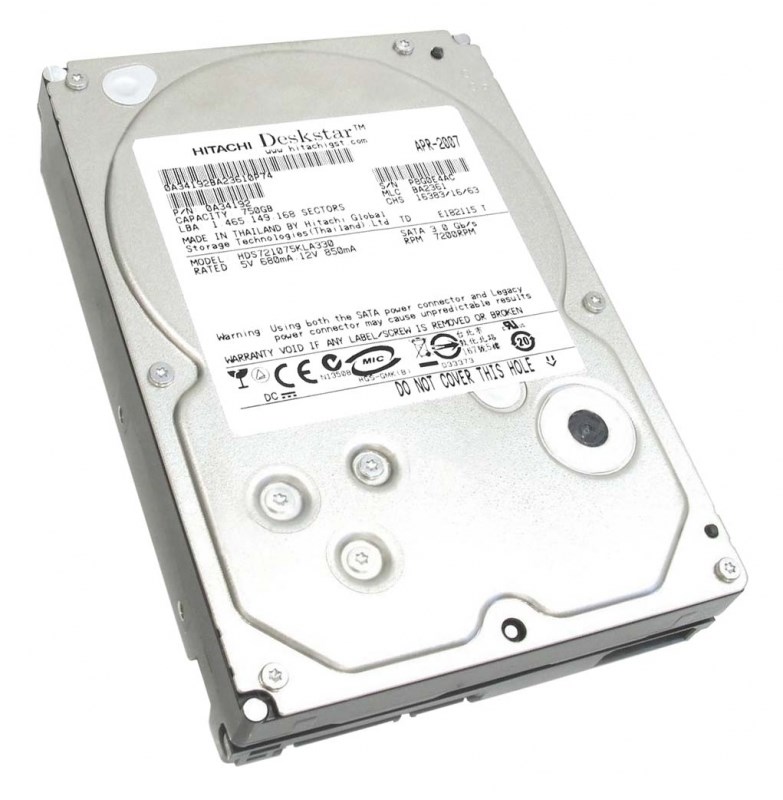 Жесткий диск Hitachi HDS721075KLA330 750Gb 7200 SATAII 3.5" HDD HDS721075KLA330 - фото 29828