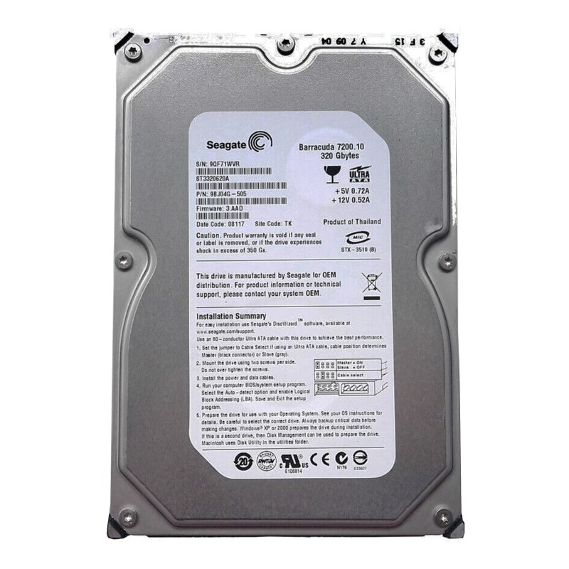 Жесткий диск Seagate ST3320620A 320Gb 7200 IDE 3.5" HDD ST3320620A - фото 29902