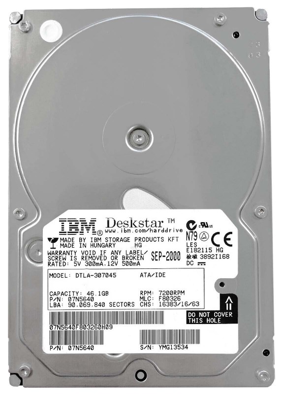 Жесткий диск IBM 07N5720 46,1Gb 7200 IDE 3.5" HDD 07N5720 - фото 29950