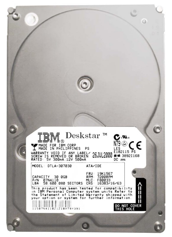 Жесткий диск IBM 07N4110 30,7Gb 7200 IDE 3.5" HDD 07N4110 - фото 29965