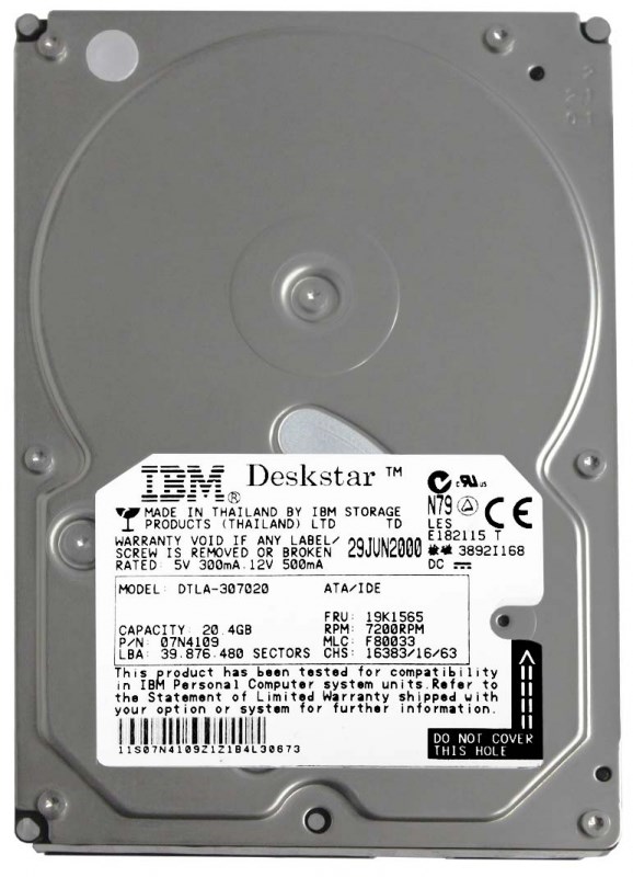 Жесткий диск IBM 07N5638 20,5Gb 7200 IDE 3.5" HDD 07N5638 - фото 29983