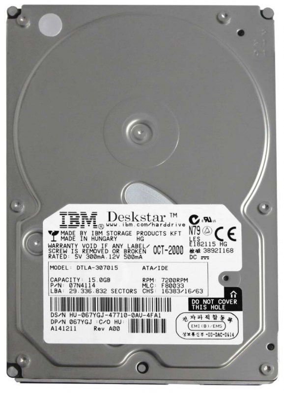 Жесткий диск IBM 07N5672 15,3Gb 7200 IDE 3.5" HDD 07N5672 - фото 29998