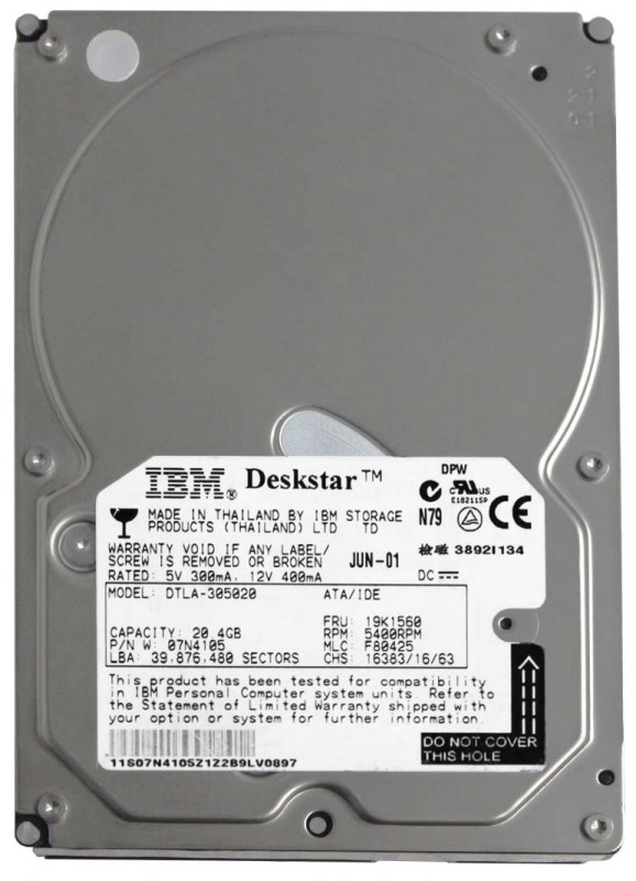 Жесткий диск IBM 07N5830 20,5Gb 5400 IDE 3.5" HDD 07N5830 - фото 30077