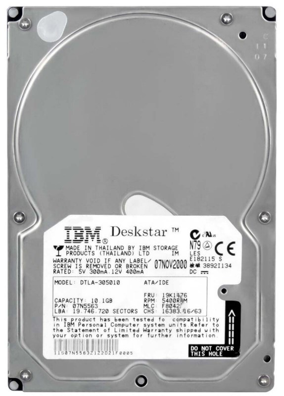 Жесткий диск IBM 07N556310,1Gb 5400 IDE 3.5" HDD 07N5563 - фото 30092