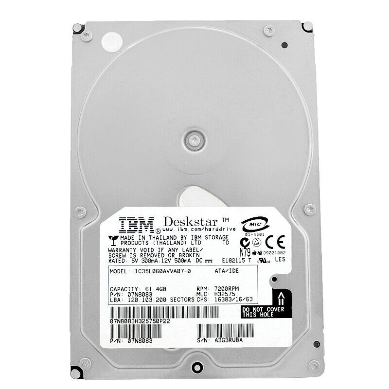 Жесткий диск IBM IC35L060AVVA07-0 61,4Gb 7200 IDE 3.5" HDD IC35L060AVVA07-0 - фото 30143