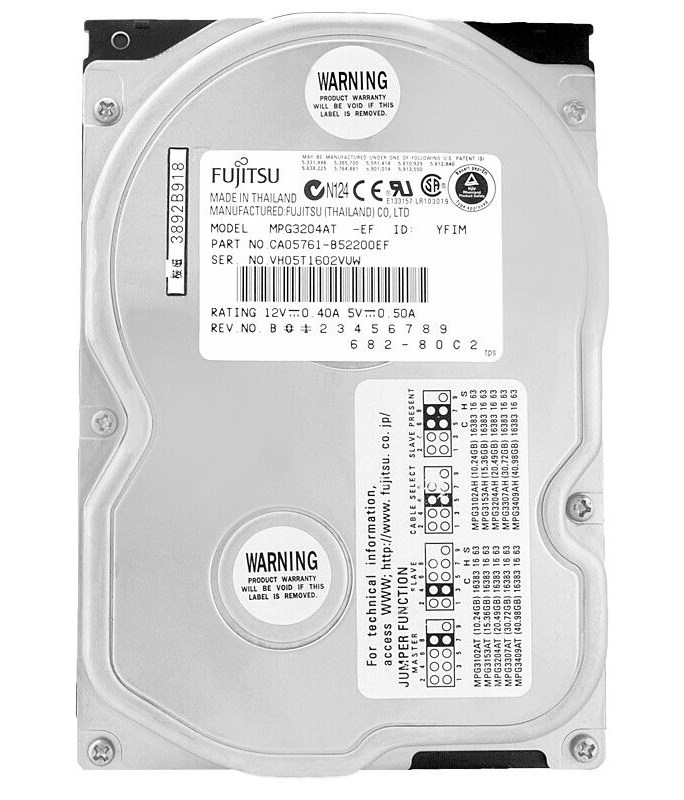 Жесткий диск Fujitsu MPG3204AT 20,4Gb 5400 IDE 3.5" HDD MPG3204AT - фото 30291