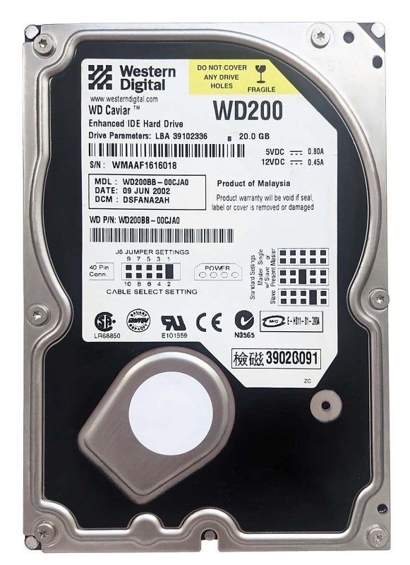 Жесткий диск Western Digital WD200BB 20Gb 7200 IDE 3.5" HDD WD200BB - фото 30308