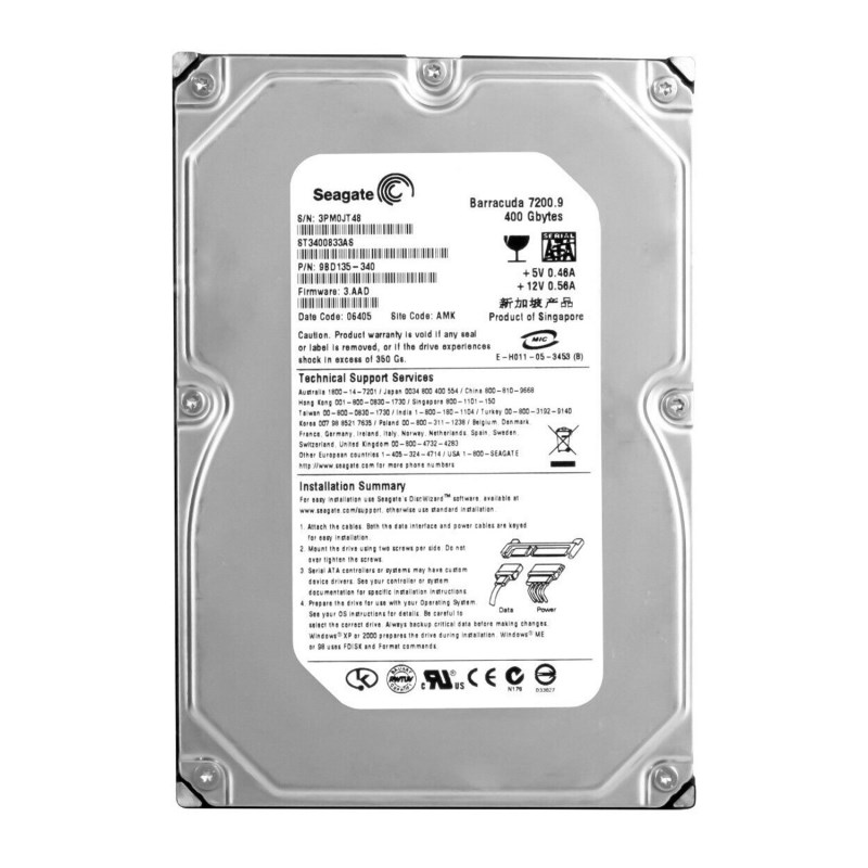 Жесткий диск Seagate ST3400833AS 400Gb 7200 SATAII 3.5" HDD ST3400833AS - фото 30378